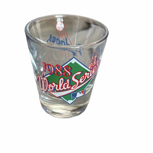 1988 World Series Shot Glass collectible featuring LA Dodgers. Rare